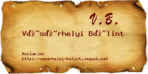 Vásárhelyi Bálint névjegykártya